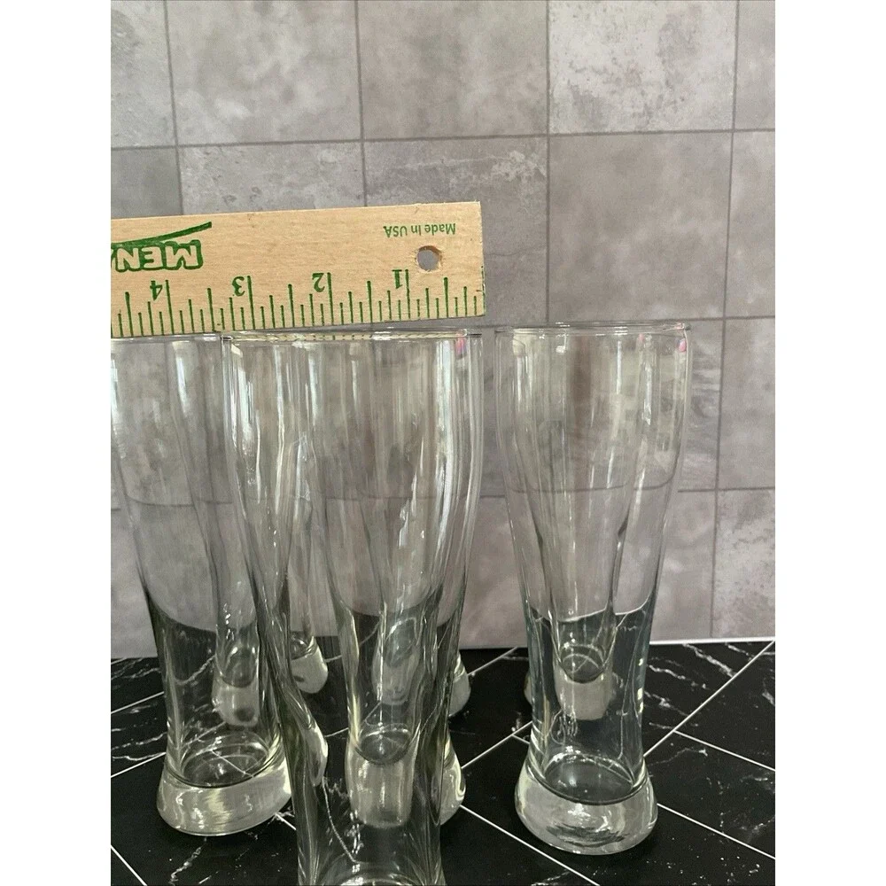 Pilsner 9.25” X 3.25” Mouth Glasses, Set of 7 Great Shape